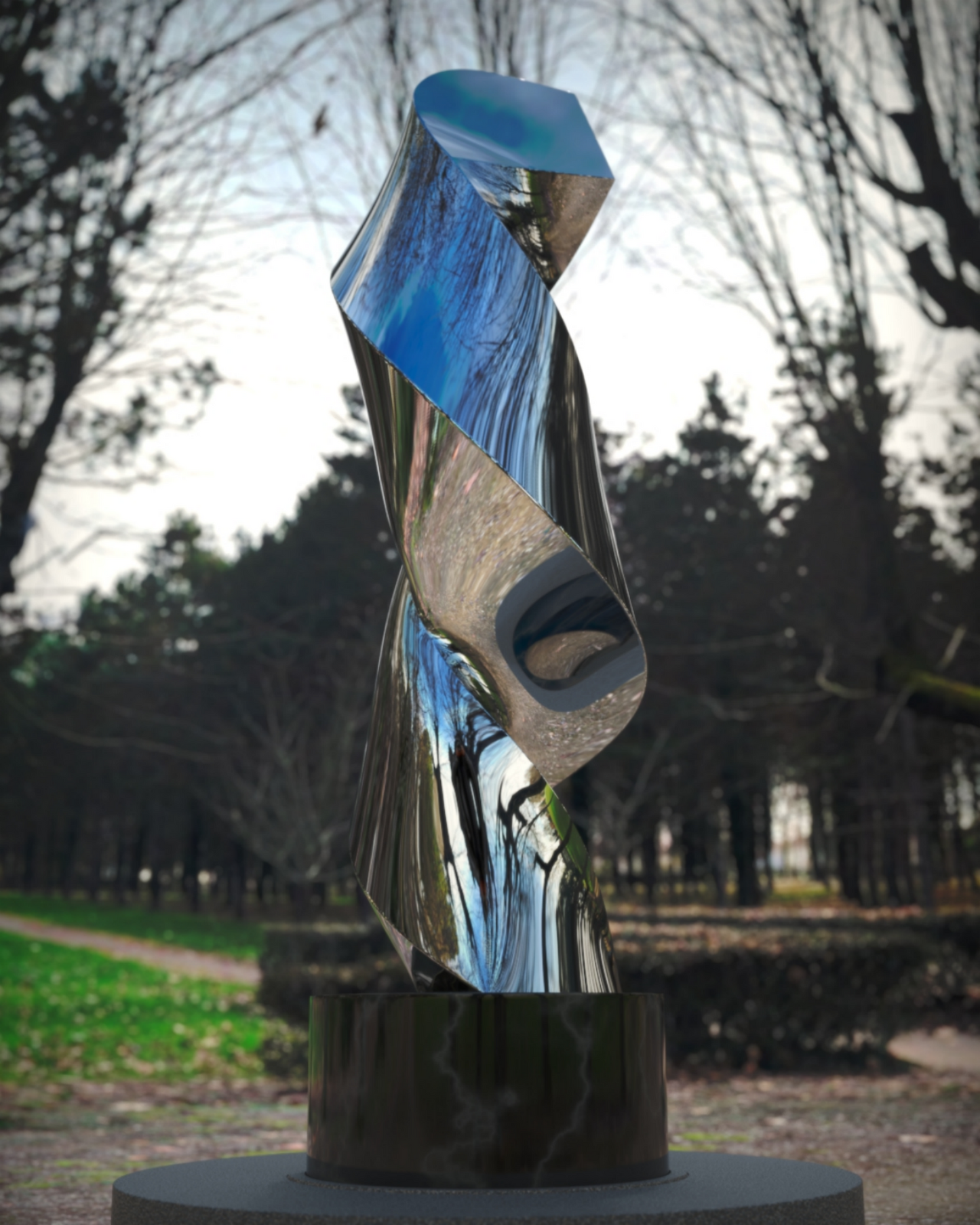 Spiral Nebula#1 (2021) Stainless Steel Sculpture